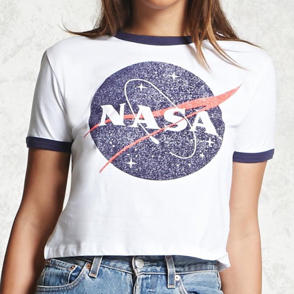 NASA graphic ringer t-shirt